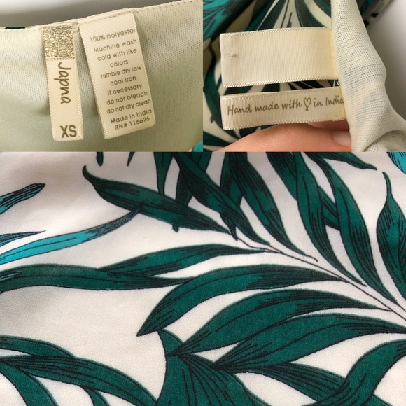 Japna Tank Top Leaf Pattern Strap Detail - Picture 7 of 7